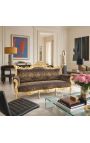 Barok Rococo 3-sæders Sofa leopard trykt stof og guld træ - 9