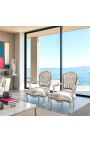 Tyylin barokki-nojatuoli Louis XV Hopeahopean ja hopeapuun - 11