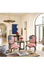 Fauteuil Louis XV de style baroque "American Flag" et bois noir - 3