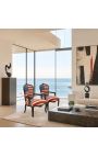 Fauteuil Louis XV de style baroque "American Flag" et bois noir - 10