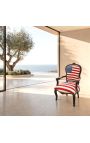 "American Flag" Barok Tugitool Louis XV Stiil ja must puit - 13