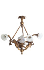 Grand chandelier Louis XV style with angelos and 6 tulips transparent 