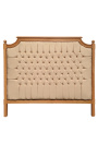 Bed headboard French country chic style beech wood and linen fabric