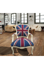 "Unie Jack" barokkasten van Louis XV-stijl en beige hout - 2