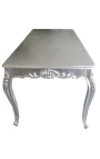 Baročna jedilna miza iz lesa s srebrnimi lističi