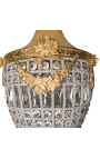 Candelabru mare din sticla cu bronzuri aurii
