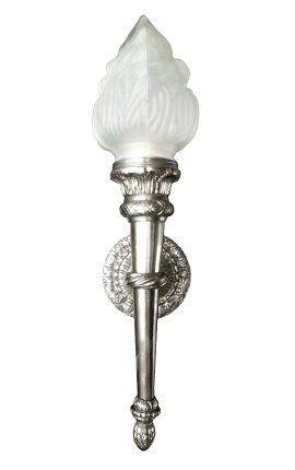 Iso lamppu taskulamppu hopeoitua pronssia Empire tyyliin
