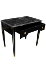 Louis XVI Estilo escrevendo mesa lustroso preto pintado e mármore preto - 15
