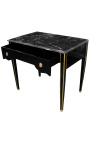 Psací stůl ve stylu Ludvíka XVI. lesklý černý lak a černý mramor