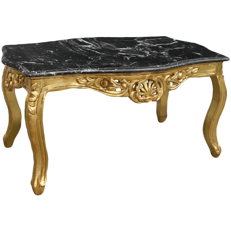 Table basse de salon de style baroque en bois dorée avec ...