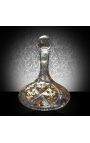 Cristal decanter engraved with floral patterns in gold