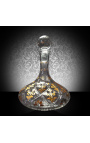 Decanter in cristallo con motivi floreali incisi in oro