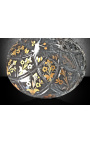 Kristalni dekanter z graviranim cvetličnim vzorcem v zlatu