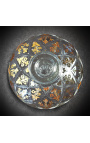 Decanter de cristal com motivos florais gravados a ouro