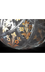 Decantador de vidre amb motius florals gravats en or