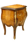 Marquetry bedside chest of drawers 2 drawers with gilded bronzes