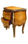 Nachttischkommode mit Intarsien, 2 Schubladen mit vergoldeten Bronzen