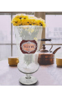 Large blown glass vase with enamelled "Fleurs" label