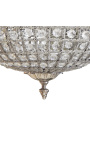 Żyrandol żyrandol w kształcie kuli z przezroczystego szkła i posrebrzanego brązu