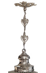 Candelabru candelabru bile cu sticla transparenta si bronz argintiat