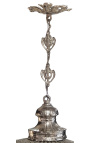 Pinza de candelabro con cristal transparente y bronce plateado