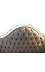 Barock Sofa Napoléon III Stil Schokolade Stoff und Beige Holz