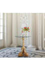Τραπέζι βάθρου Louis XV Style μπρούτζινο και γυάλινο τοπ