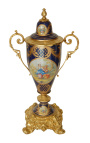 Große Vase aus blau emaillierter Keramikbronze