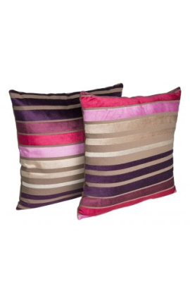 Coussin &quot;Rayé&quot; multicolore 40 x 40