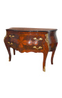 Marquetry kommode 2 skuffer Louis XV stil med bronse ormolu