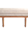 Diivan Louis XVI Style Easy Fross Beige Linen Fabric ja looduslik puit - 16