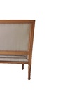 Sofa Louis XVI style easy chair beige linen fabric and natural wood - 17