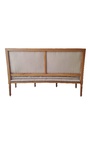 Diivan Louis XVI Style Easy Fross Beige Linen Fabric ja looduslik puit - 20