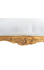 Sofa im Louis XVI-Stil, weißer Stoff und goldene Holzfarbe