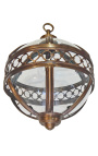 Lanterna tonda da ingresso in bronzo patinato 40 cm