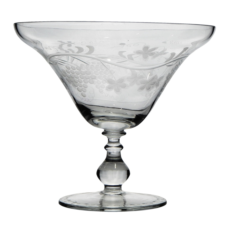 Blown und handgeschnittene Glas Obstschale