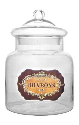 Большой конфеты олова выдувное стекло с лейбла эмаль "Bonbons"
