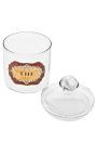 Teekanne geblasenes Glas mit Emaille-Etikett "Thé"