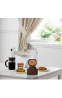 Coffee pot blown glas met emale label "Koffie"