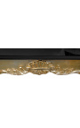 Eettafel barok hout met bladgoud en zwart glanzend blad