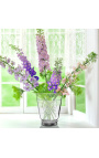 Vase blåst glas med hjärtformad dekoration "Fleurs"