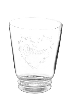 Vaso di vetro soffiato con decorazione a forma di cuore "Fleurs"