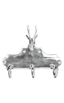 Cabide de alumínio "cabeça de veado" com 3 ganchos