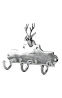 Appendiabiti in alluminio "Testa di cervo" con 3 ganci