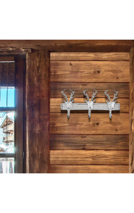 Door aluminum coat &quot;three deer heads&quot; with 3 hooks