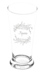 Clear glass floral designs screenprinted inscription "apero" 