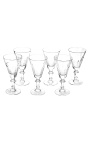 Set of 6 wine glasses transparent crystal