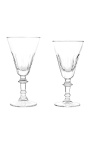 Set of 6 water glasses transparent crystal