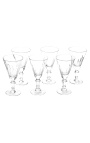 Ensemble de 6 verres à eau en cristal transparent