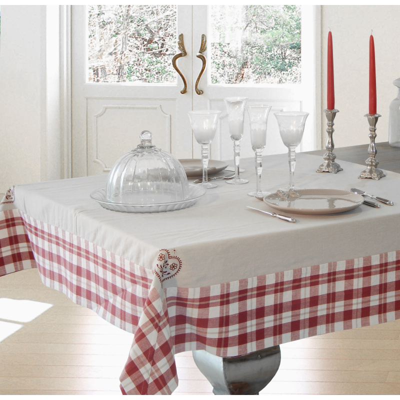 Tablecloth Vintage Style Embroidered Matterhorn 150 X 250